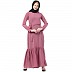 Designer Frilled abaya- Puce Pink Designer Frilled abaya- Puce Pink